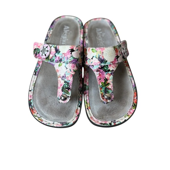 Alegria Carina Lighten Up Floral Thong Sandals Size 37 US 7-7.5 Comfort Cottage - Picture 2 of 9